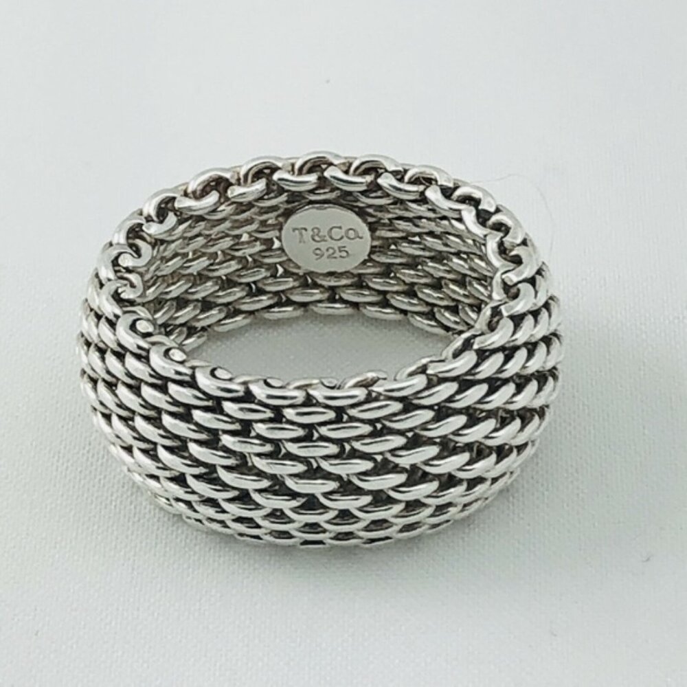 TIFFANY & CO. Somerset Sterling Silver Mesh Dome Ring - Picture 12 of 12